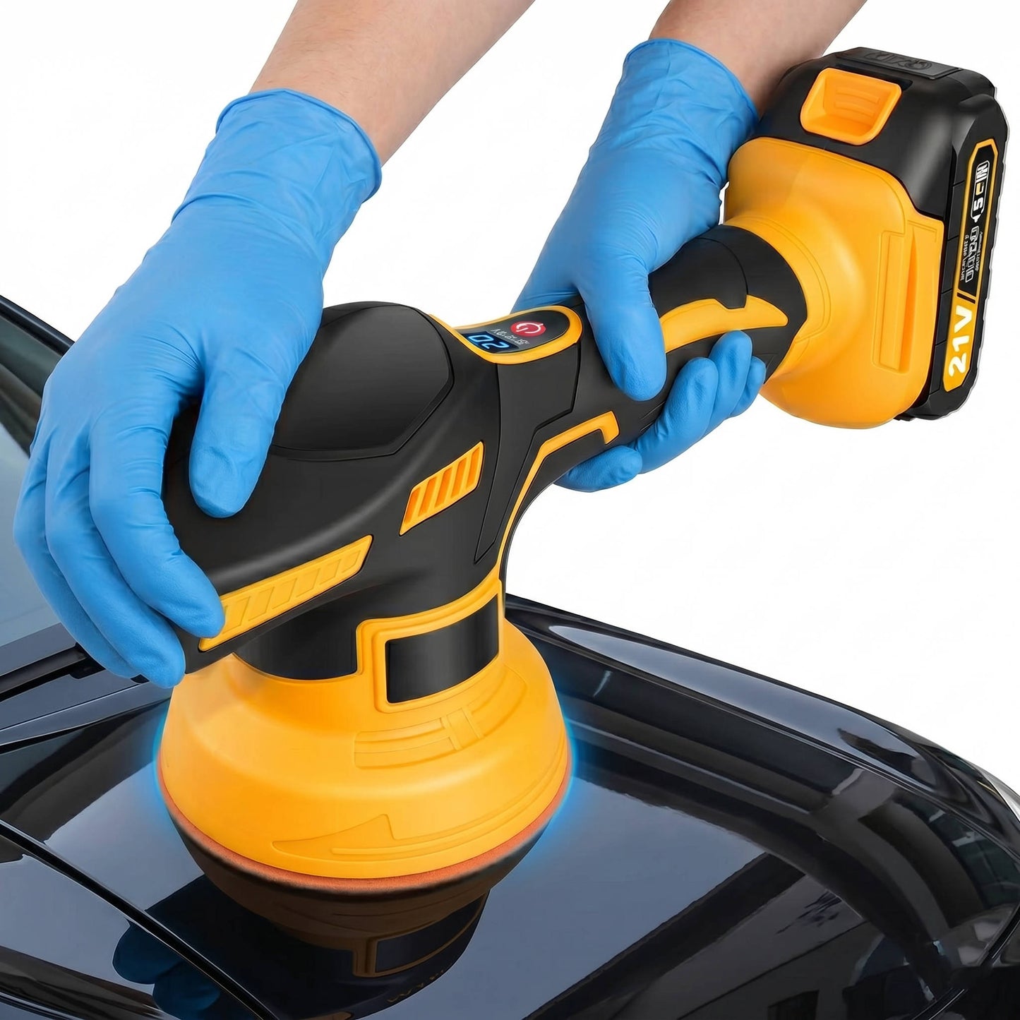 Cordless Car Buffer Polisher Kit, 6 Speed Orbital Polisher for Waxing and Scratch Removal