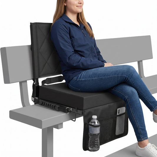 Stadium Seats for Bleachers with Back Support & Wide Cushion, Portable Folding Padded Stadium Chair with Shoulder Strap for Football & Baseball Games