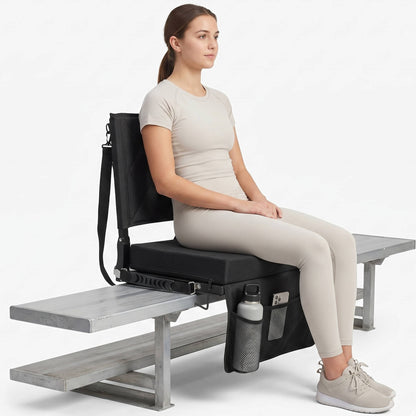 Stadium Seats for Bleachers with Back Support & Wide Cushion, Portable Folding Padded Stadium Chair with Shoulder Strap for Football & Baseball Games