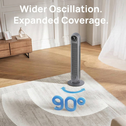 Bladeless Tower Fan with 8 Speed Settings and 4 Operating Modes