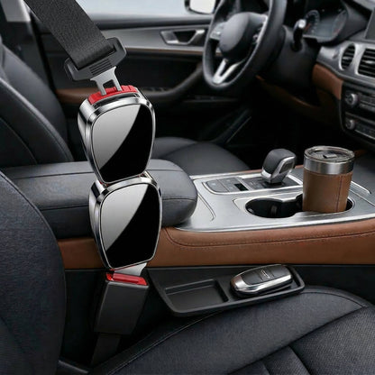 Seat Belt Extender with Metal Locking Tongue and Single Press Release, 2 Pack