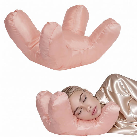 Beauty Pillow with Silk Satin Pillowcase, Soft Face Massage Sleeping Pillow for Comfort