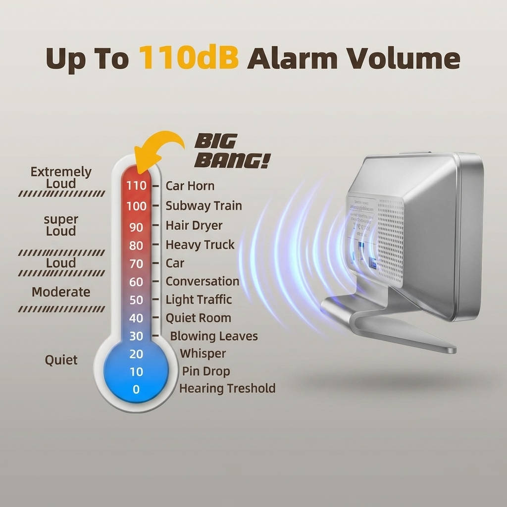 Digital Alarm Clock Bedroom Large Display, Adjustable Brightness Easy Read LED Clock with Night Light