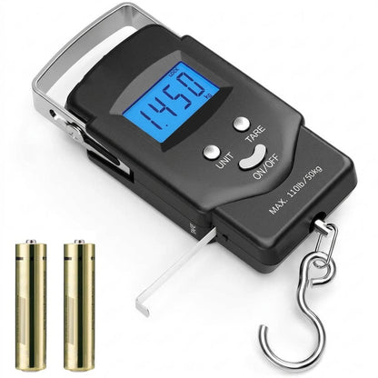 Digital Fish Scale 110lb, Portable Luggage Fishing Scale with LCD Display Measuring Tape