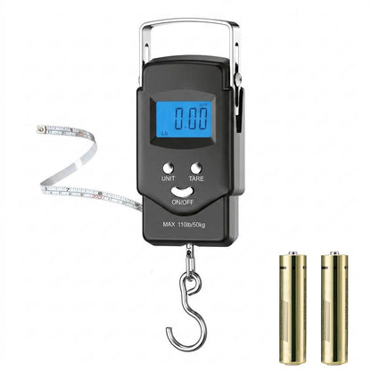 Digital Fish Scale 110lb, Portable Luggage Fishing Scale with LCD Display Measuring Tape