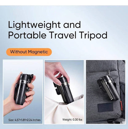 Selfie Stick with Fill Light Portable Tripod, Pocket Size Wireless Remote Phone Stand