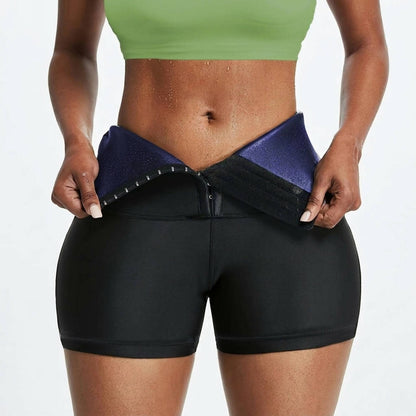 Womens High Waist Sauna Shorts, Compression Hip Lift Fitness Workout Activewear Shorts