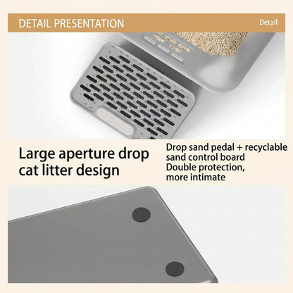 Stainless Steel Cat Litter Box 100L, Enclosed Smart Odor Control Leak Proof Multi Cat Box