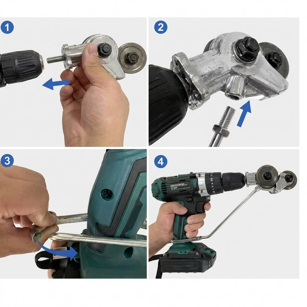 Electric Drill Metal Cutter Attachment, Sheet Metal Nibbler Cutter for Steel Aluminum and Iron