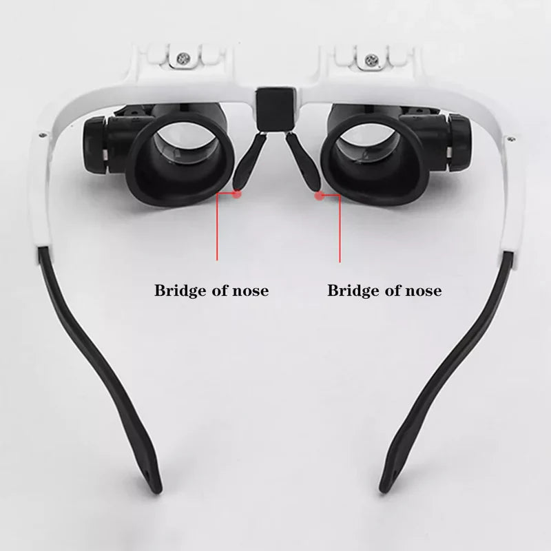Magnifying Glasses with Dual LED Lights and Interchangeable Lenses, 8x 15x 23x