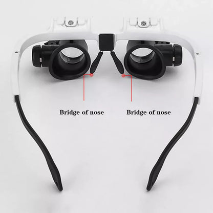 Magnifying Glasses with Dual LED Lights and Interchangeable Lenses, 8x 15x 23x