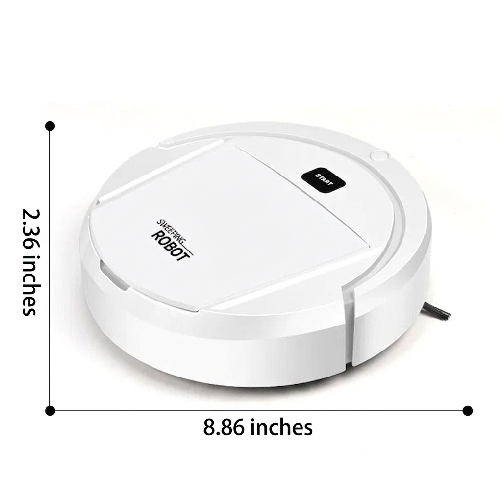 Robotic Floor Cleaner with Quiet Motor and Obstacle Sensors, 90-Minute Runtime