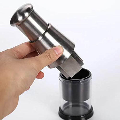 Manual Stainless Steel Chopper with Integrated Bowl and Enclosed Blade Design