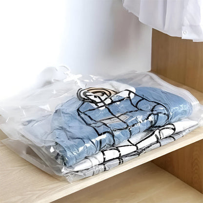 Vertical Hanging Vacuum Storage Bags with Airtight Seal and Reusable Design, Set of 4