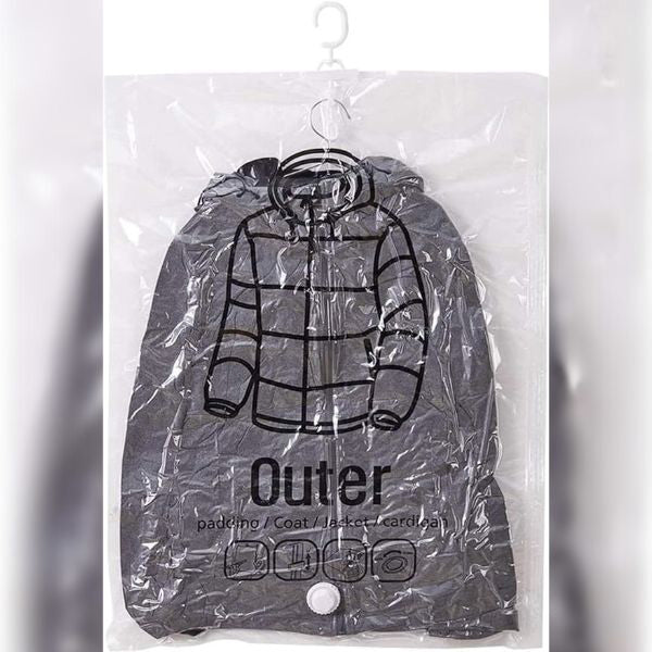 Vertical Hanging Vacuum Storage Bags with Airtight Seal and Reusable Design, Set of 4