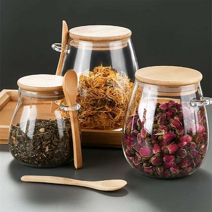Glass Storage Jar with Airtight Lid and Food-Safe Design for Dry Ingredients