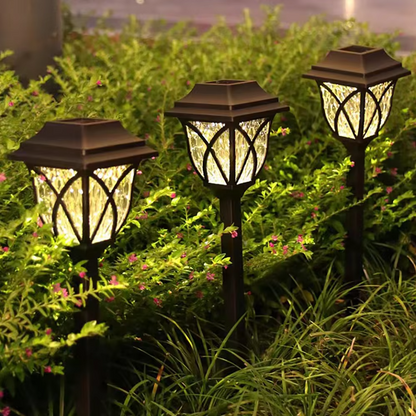 Solar LED Garden Lights with Automatic Dusk Sensor and Weather-Resistant Design, 2-Pack