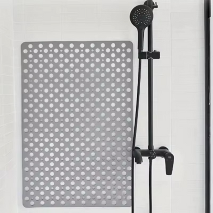 Textured Shower Mat with Drainage Holes and Suction Cup Base