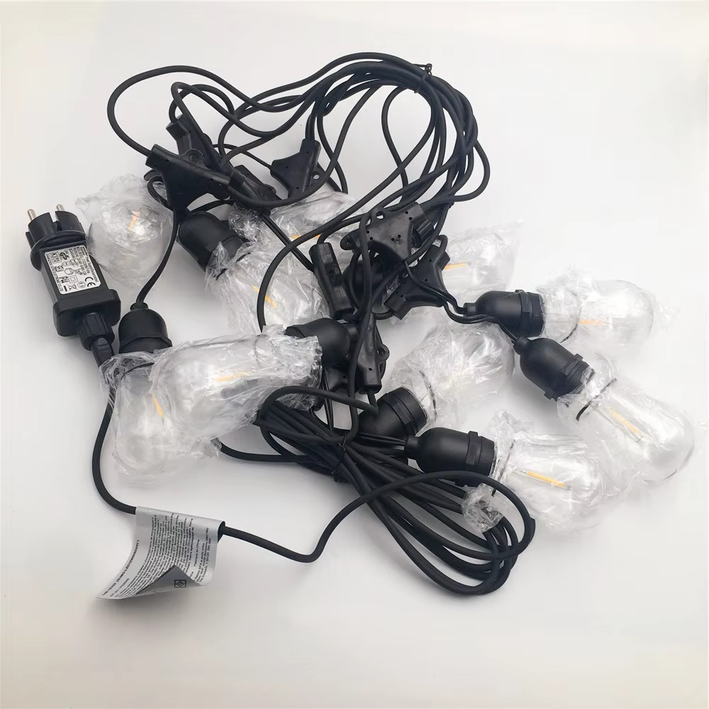 LED String Lights with Edison Bulbs and Weatherproof Cord, 20ft Outdoor