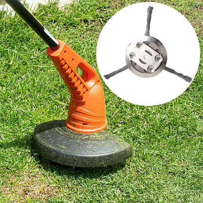 Steel Wire Brush Trimmer Head with Secure Positioning, 6 Inch Diameter