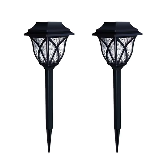 Solar LED Garden Lights with Automatic Dusk Sensor and Weather-Resistant Design, 2-Pack