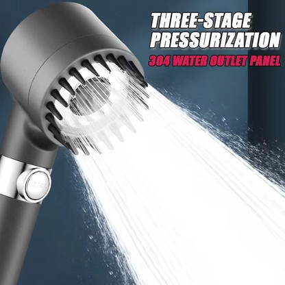 Rainfall Shower Head with Water Filter and Detachable Massage Brush