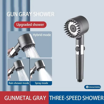 Rainfall Shower Head with Water Filter and Detachable Massage Brush