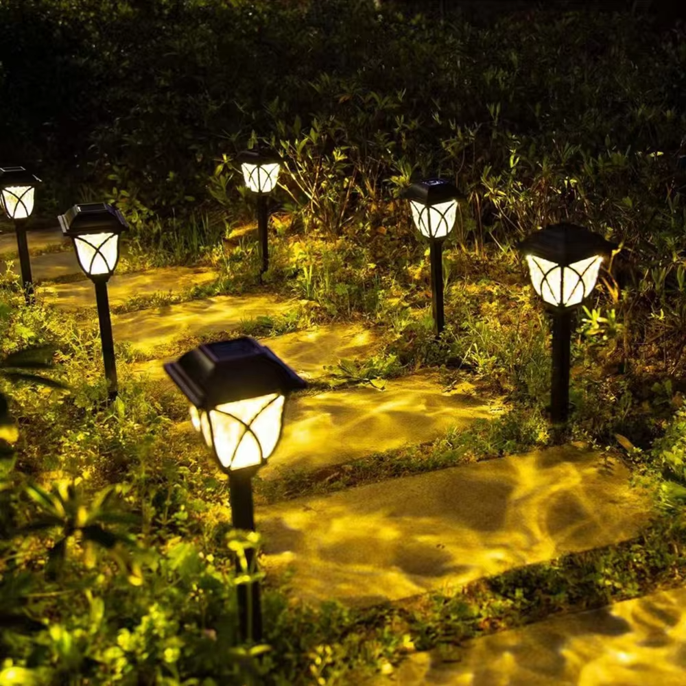 Solar LED Garden Lights with Automatic Dusk Sensor and Weather-Resistant Design, 2-Pack