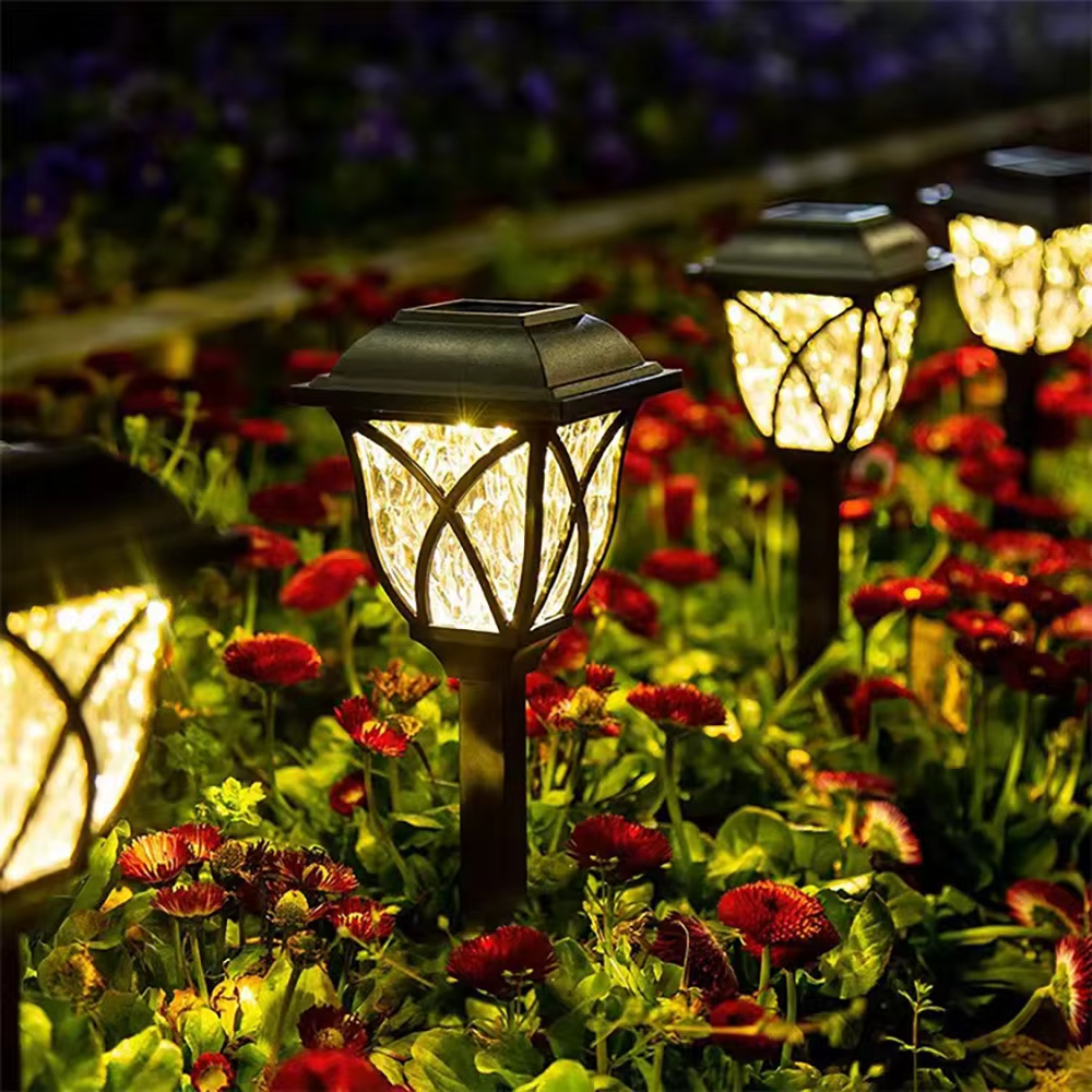 Solar LED Garden Lights with Automatic Dusk Sensor and Weather-Resistant Design, 2-Pack