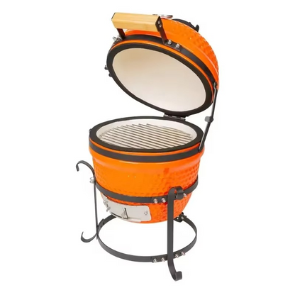 Ceramic Charcoal Grill with 13-Inch Cooking Surface for Outdoor Use