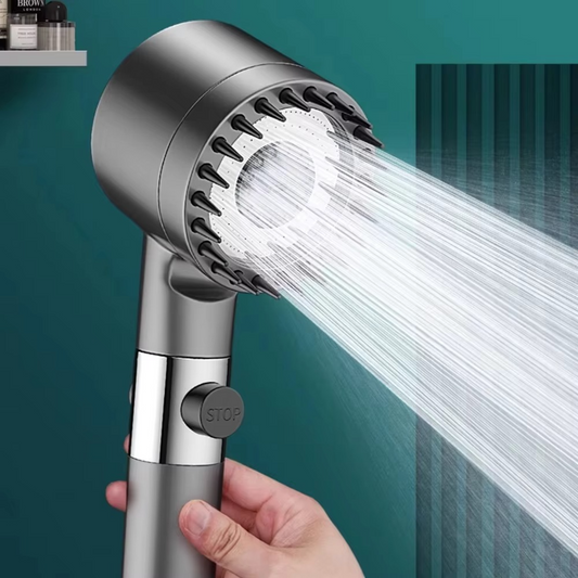 Rainfall Shower Head with Water Filter and Detachable Massage Brush