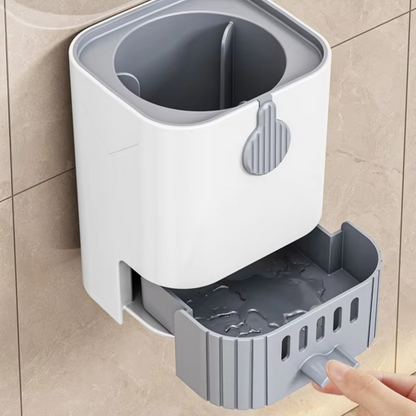 Flexible Toilet Brush with Extended Handle and Wall-Mounted Holder