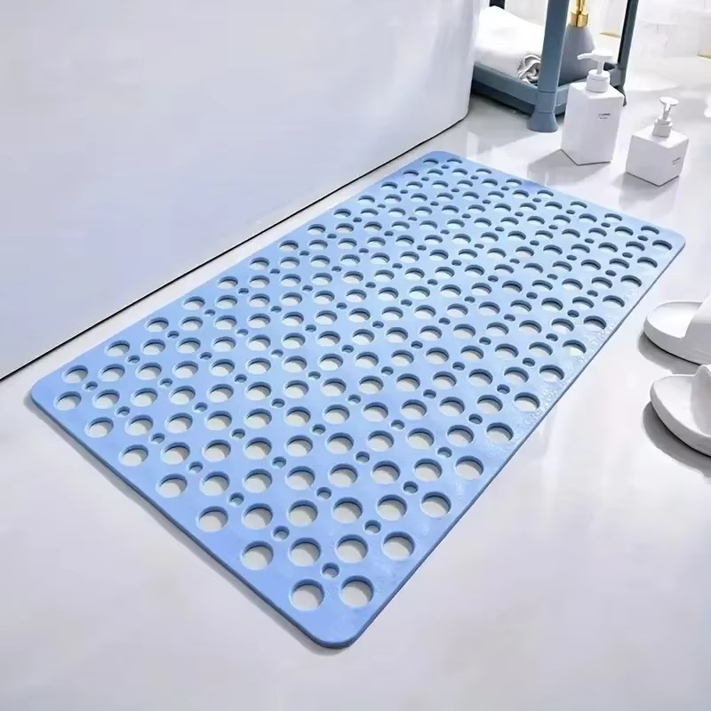 Textured Shower Mat with Drainage Holes and Suction Cup Base