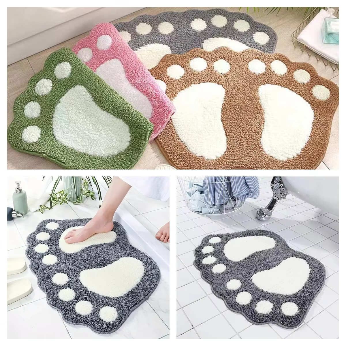 Microfiber Bath Mat with Textured Non-Slip Backing and Quick-Dry Absorption