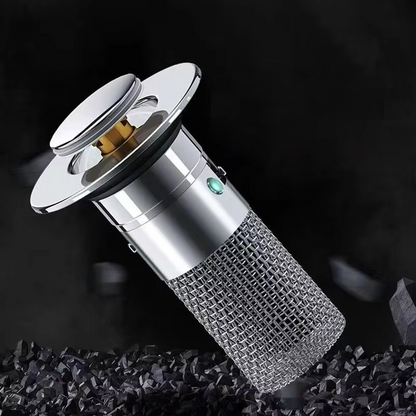 Sink Drain Stopper with Detachable Filter Basket and Press-Activated Seal