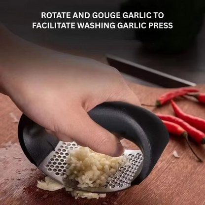 Stainless Steel Garlic Press with Ergonomic Handle and Dishwasher Safe Design