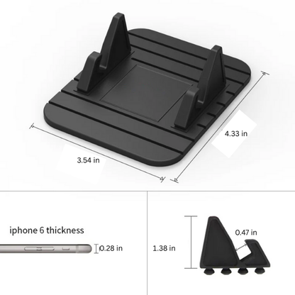 Dashboard Phone Holder with Silicone Cradle and Friction Base