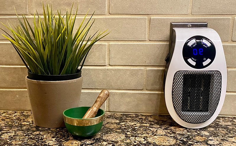 Portable Space Heater with Programmable Timer and Tip-Over Protection, 350 sq ft Coverage