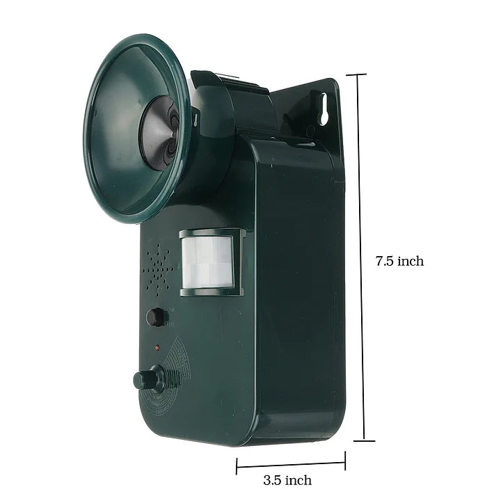 Motion-Activated Ultrasonic Animal Repeller with LED Flash and Adjustable Frequency, 5000 Sq Ft