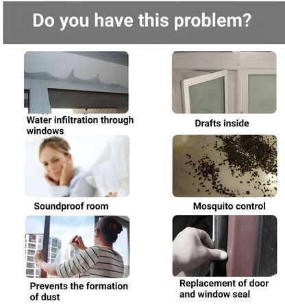 Weatherproof Door Seal Strip with Self-Adhesive Backing and Flexible Material