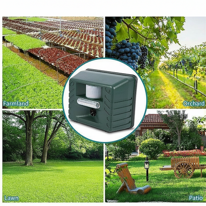 Solar-Powered Ultrasonic Bird Repeller with Motion Detection and LED Flash, Weatherproof