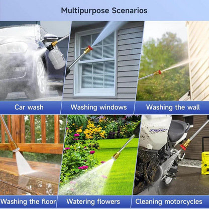 Battery Powered Pressure Washer with Adjustable Spray Nozzles and Dual Batteries