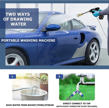 Battery Powered Pressure Washer with Adjustable Spray Nozzles and Dual Batteries