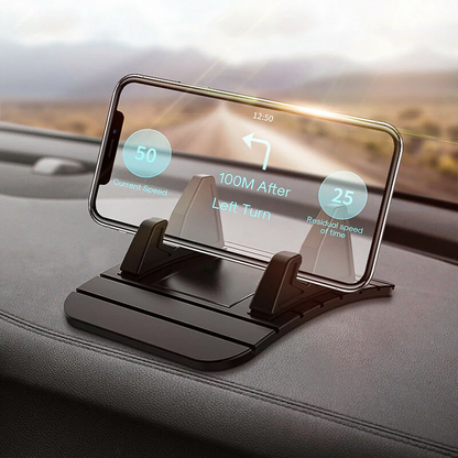 Dashboard Phone Holder with Silicone Cradle and Friction Base