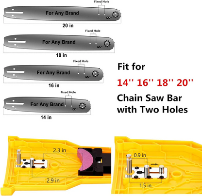 Portable Chainsaw Chain Sharpener with Adjustable Mounting for 14-20in Bars