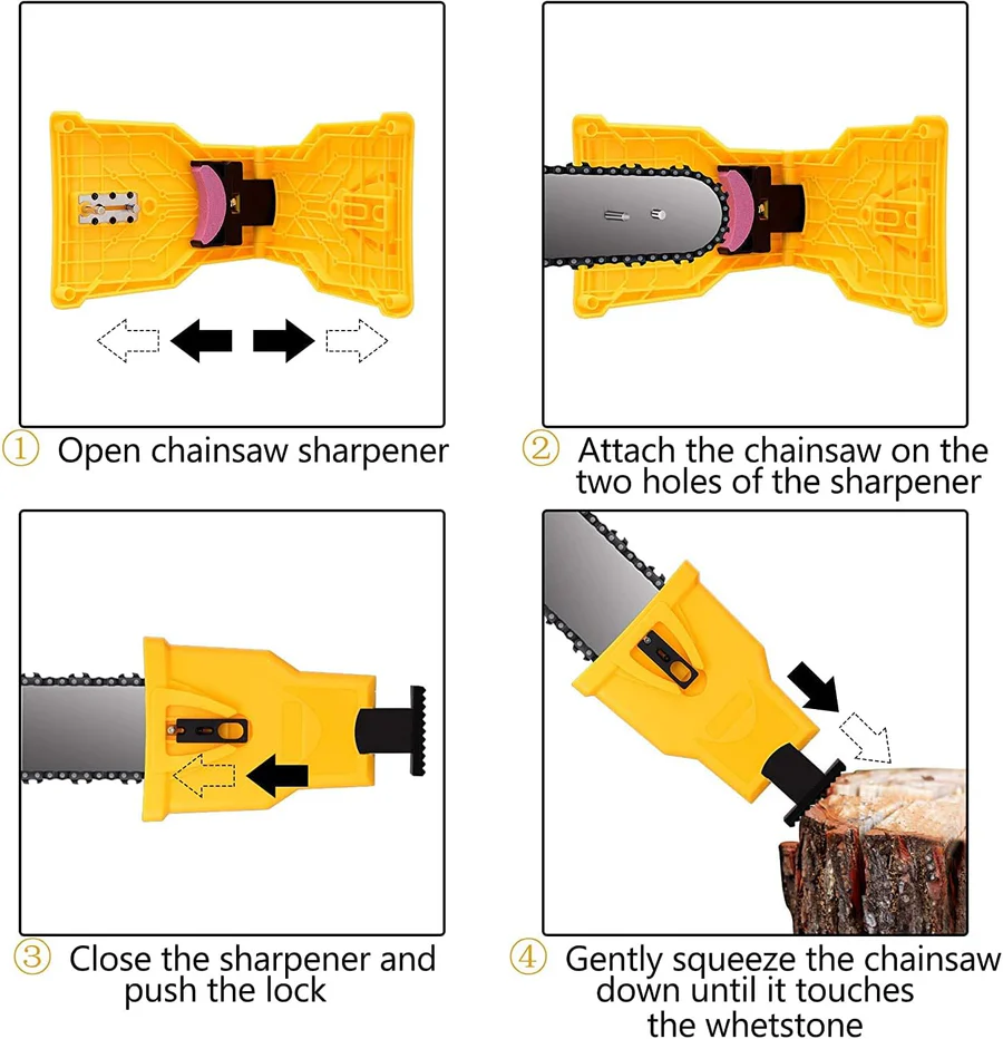 Portable Chainsaw Chain Sharpener with Adjustable Mounting for 14-20in Bars