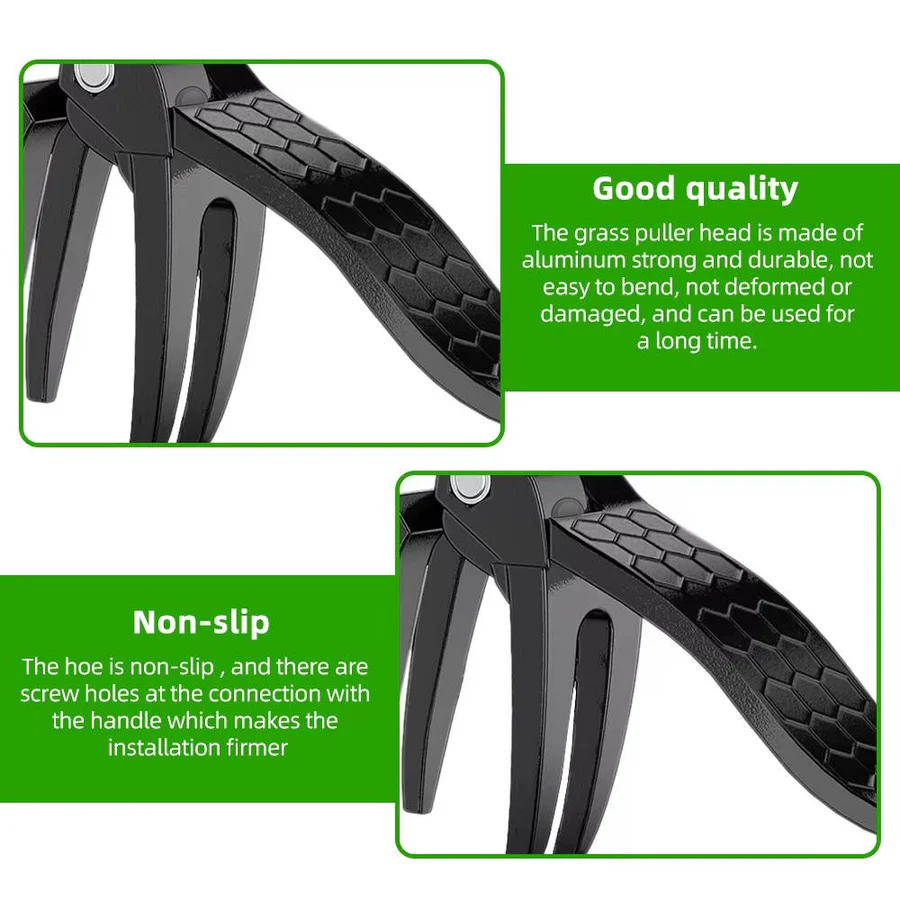 Ergonomic Weed Puller with 4-Claw Extraction System and Bamboo Handle
