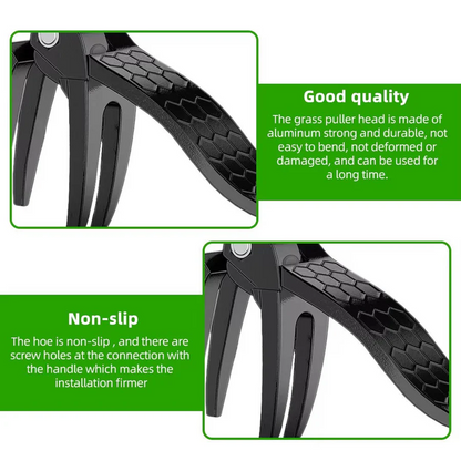 Ergonomic Weed Puller with 4-Claw Extraction System and Bamboo Handle