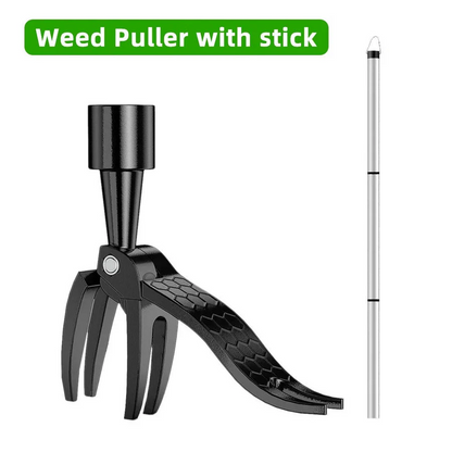 Ergonomic Weed Puller with 4-Claw Extraction System and Bamboo Handle