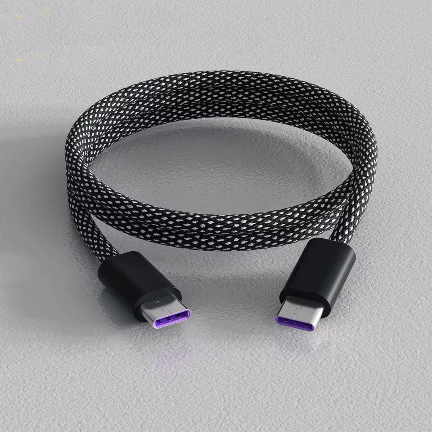 Self-Coiling Magnetic Charging Cable with Dual Tips and Data Sync, 3.3ft
